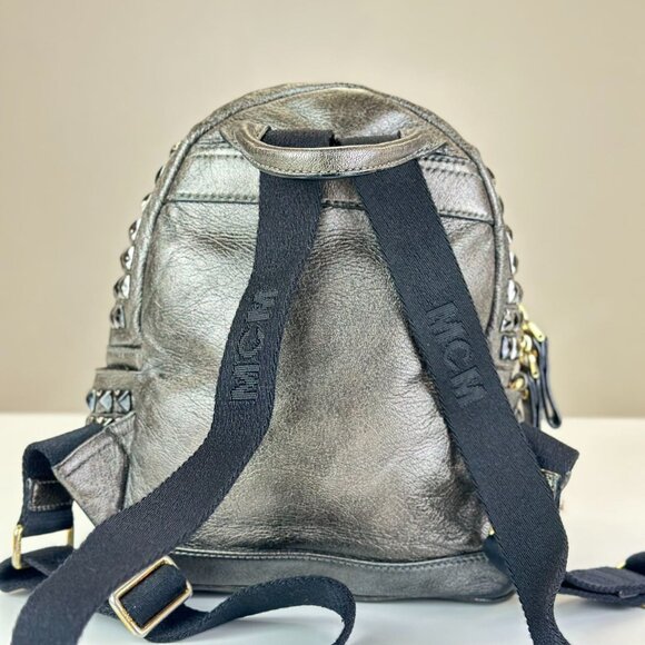 MCM Grey Leather Mini Backpack main image 7